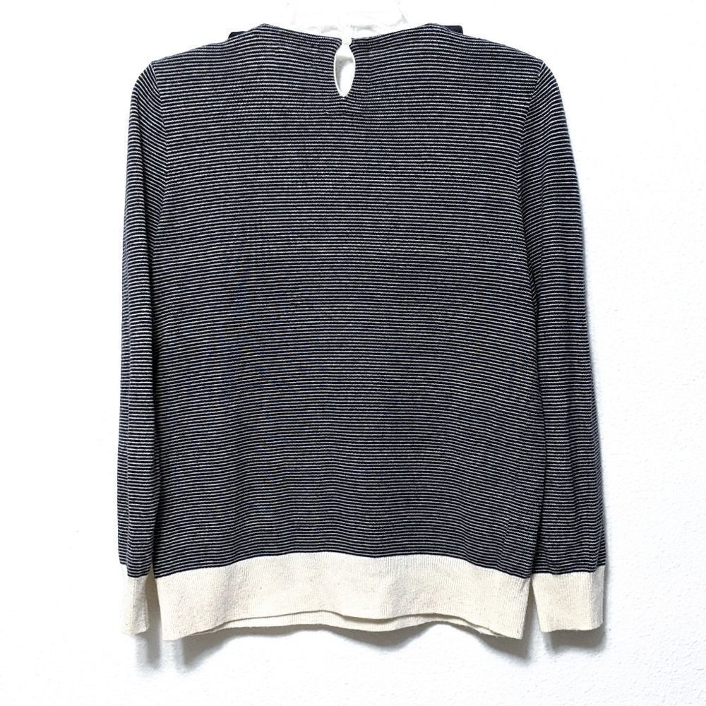 J. CREW Jewel Neck Striped Wool Blend Sweater S - Picture 6 of 8